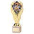 Second Place Gold Plastic Statue Trophy on Cream Marble Base