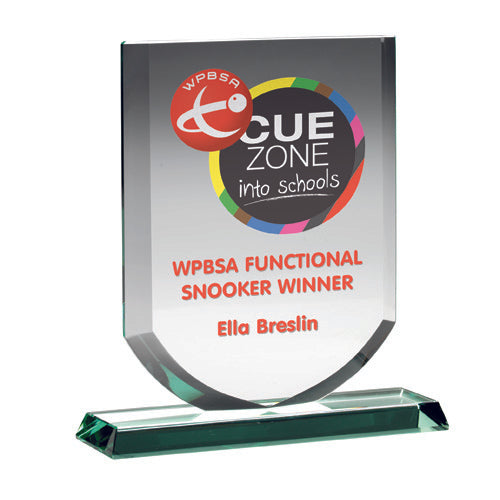 Personalised Jade Glass Shield Award