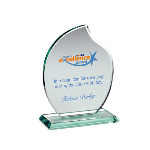 Personalised Jade Glass Teardrop Award