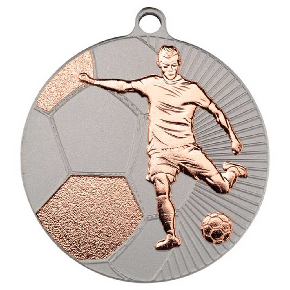 Football Medal Matt Silver/Bronze