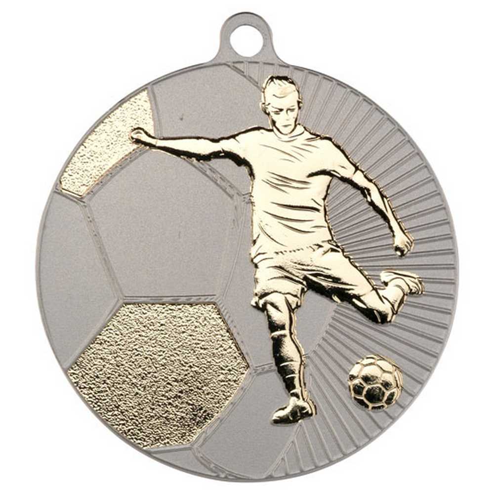 Football Medal Matt Silver/Gold