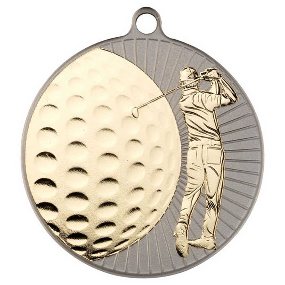 Golf Medal Matt Silver/Gold