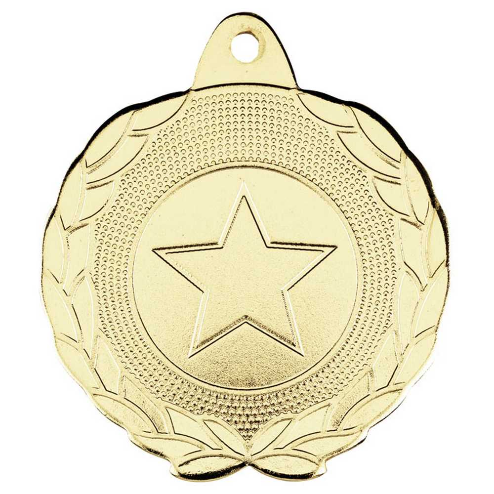 Laurel Wreath Edged Medal (45mm) Gold