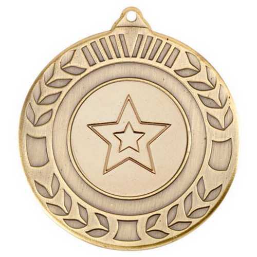 Antique Gold Star Wreath 50mm Medal