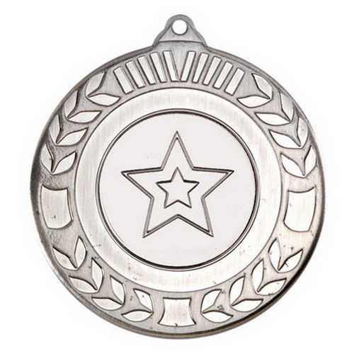Antique Silver Star Wreath 50mm Medal