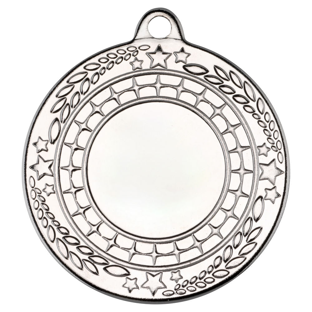 Star Wreath Medal - 50mm Silver