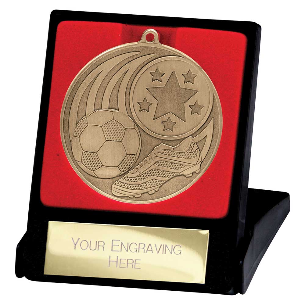 Iconic Football Medal & Box (Gold)