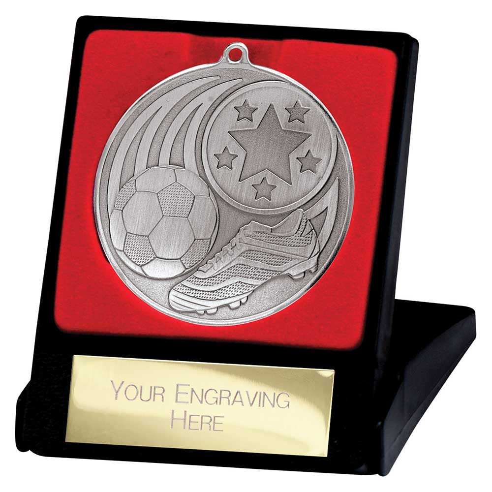 Iconic Football Medal & Box (Silver)