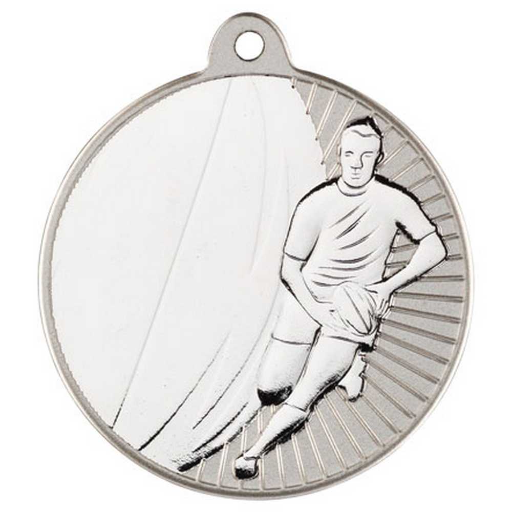 Rugby Metal Medal Silver (50mm)