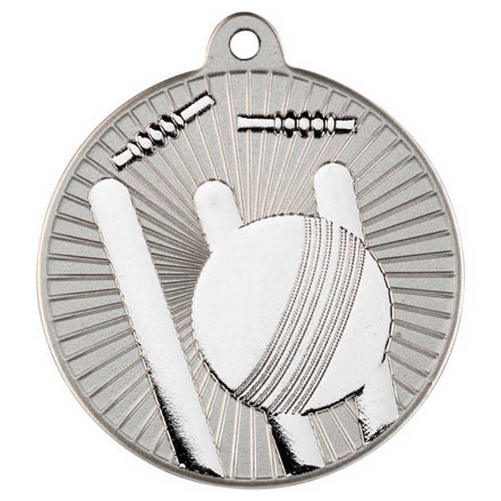 Cricket Metal Medal Silver (50mm)