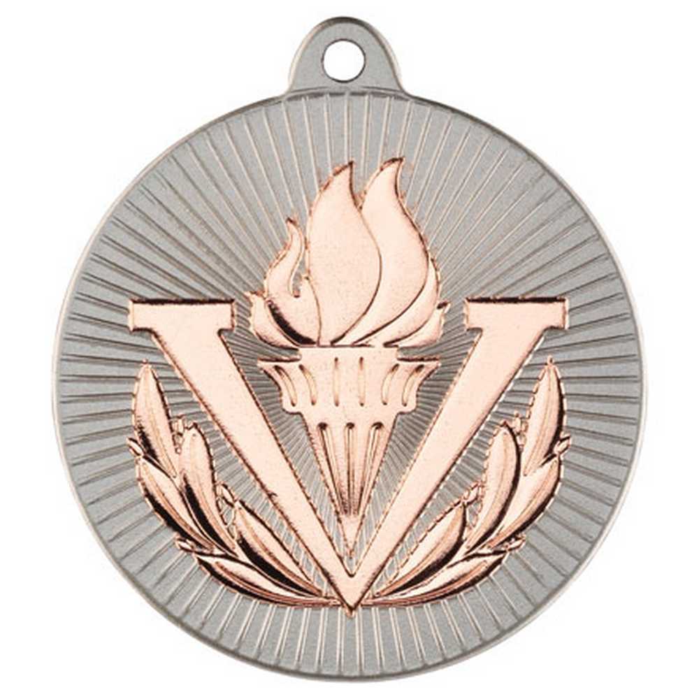 Victory Torch Metal Medal Silver/Bronze (50mm)