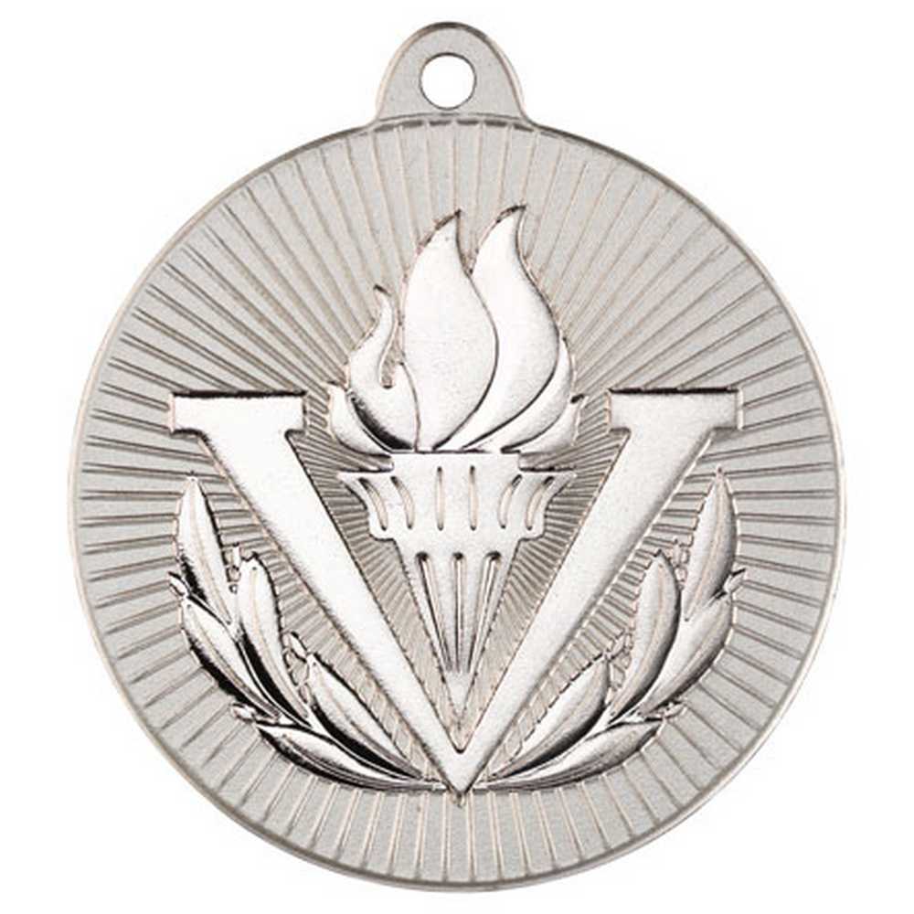 Victory Torch Metal Medal Silver (50mm)