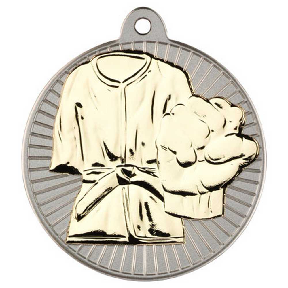 Martial Arts Metal Medal Silver/Gold (50mm)