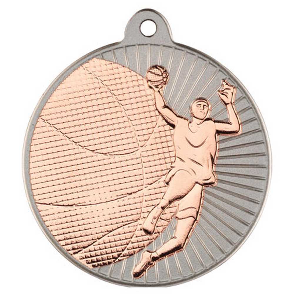 Basketball Metal Medal Silver/Bronze (50mm)