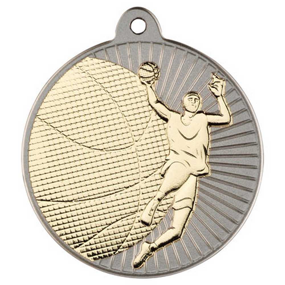 Basketball Metal Medal Silver/Gold (50mm)