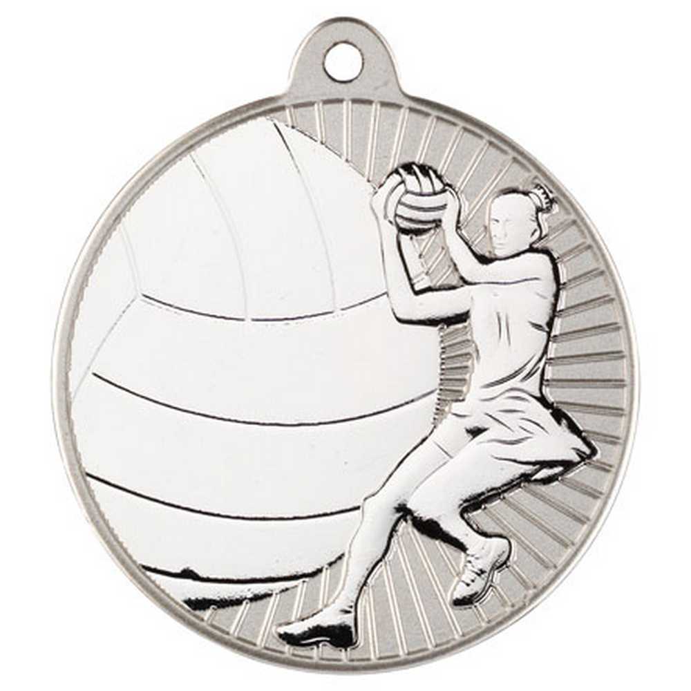 Netball Metal Medal Silver (50mm)