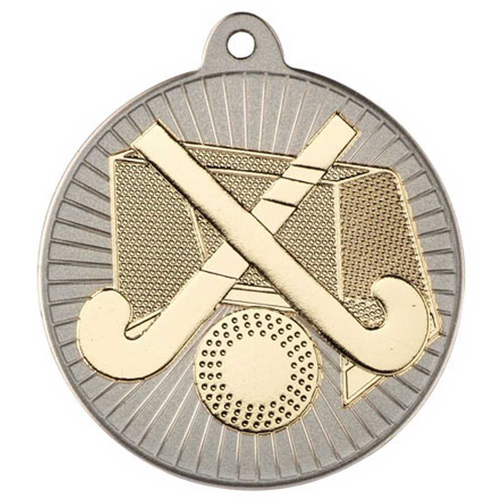 Hockey Metal Medal Silver/Gold (50mm)