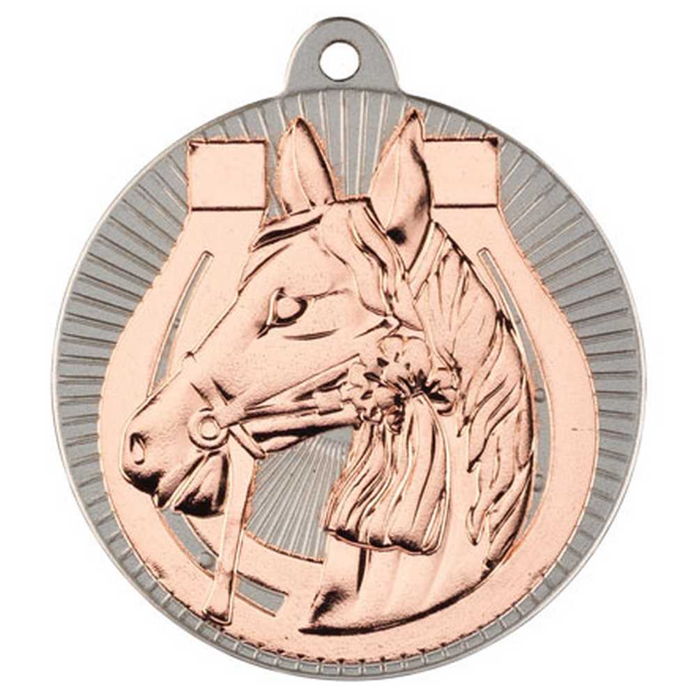 Horse Metal Medal Silver/Bronze (50mm)