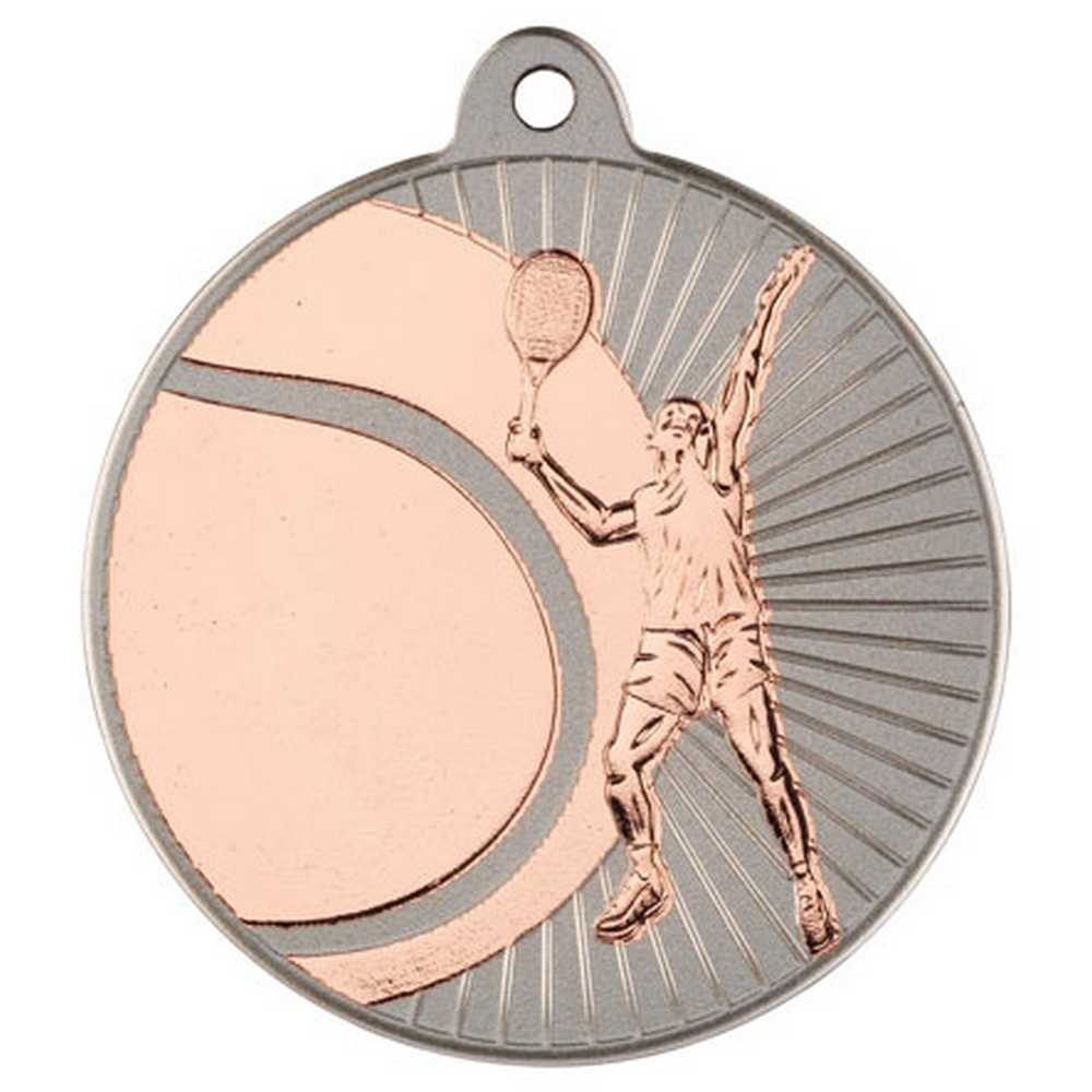 Tennis Metal Medal Silver/Bronze (50mm)