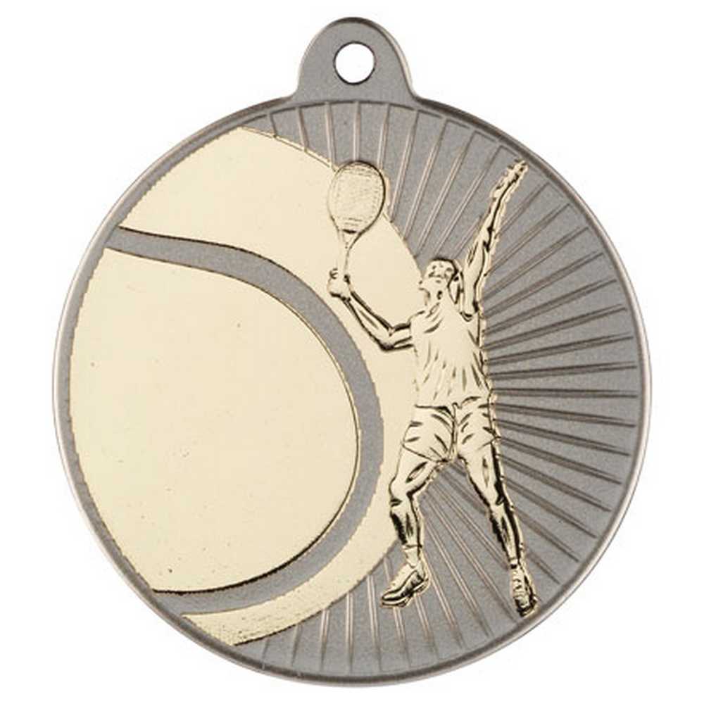 Tennis Metal Medal Silver/Gold (50mm)