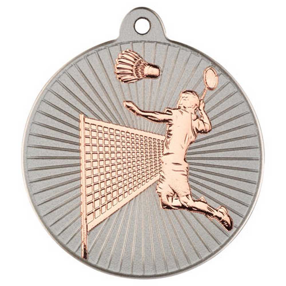 Badminton Metal Medal Silver/Bronze (50mm)