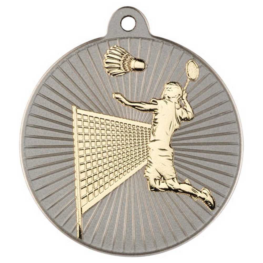 Badminton Metal Medal Silver/Gold (50mm)