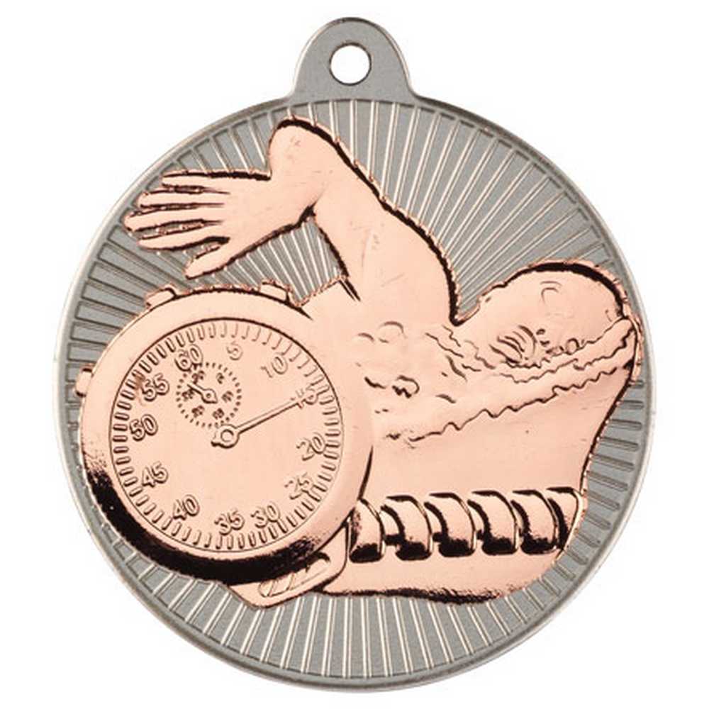 Swimming Metal Medal Silver/Bronze (50mm)