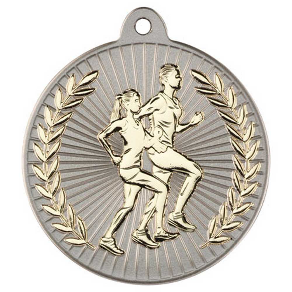 Running Metal Medal Silver/Gold (50mm)