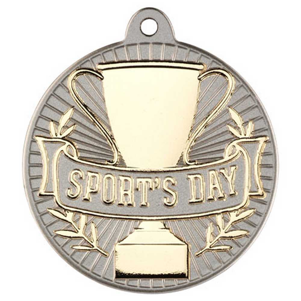 Sports Day Metal Medal Silver/Gold (50mm)