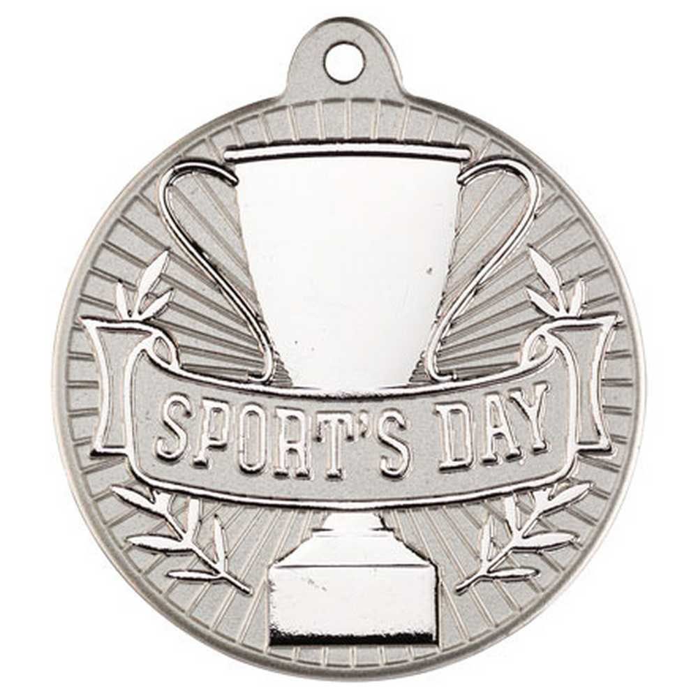 Sports Day Metal Medal Silver (50mm)