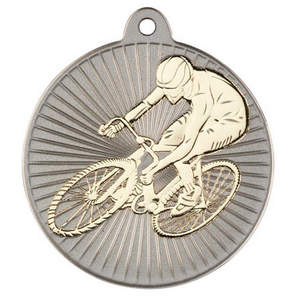 Cycling Metal Medal Silver/Gold (50mm)