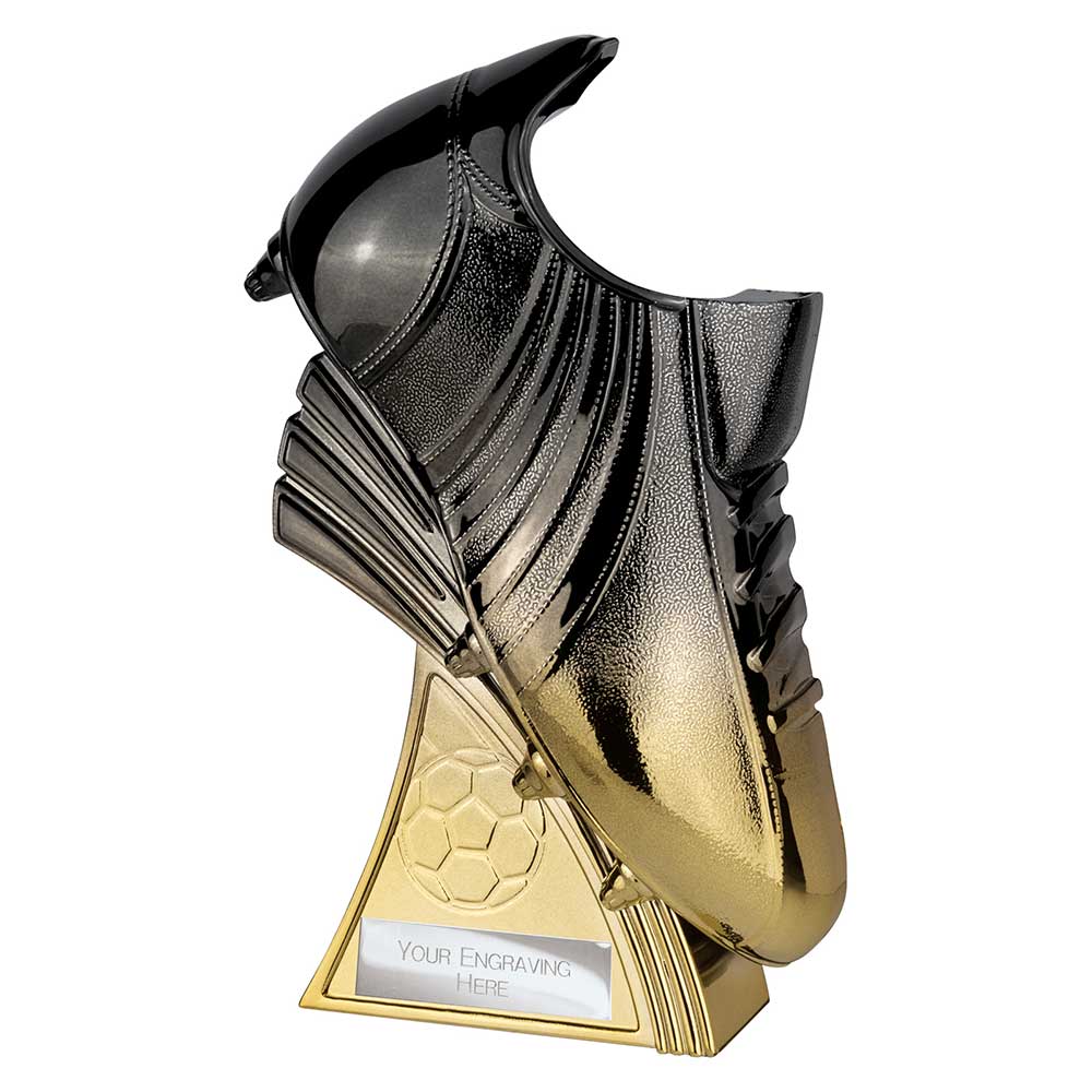 Power Boot Football Trophy (Black/Gold)