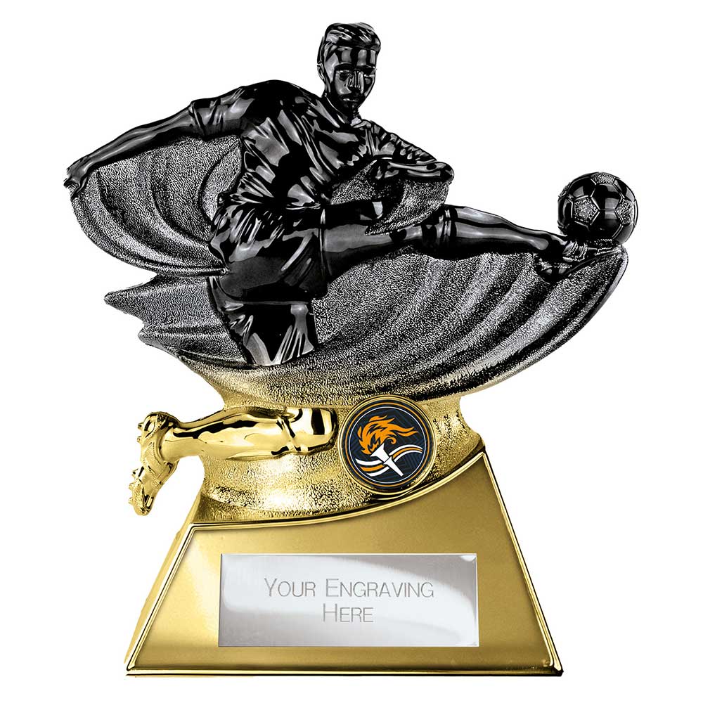 Power Strike Football Trophy (Black & Gold)