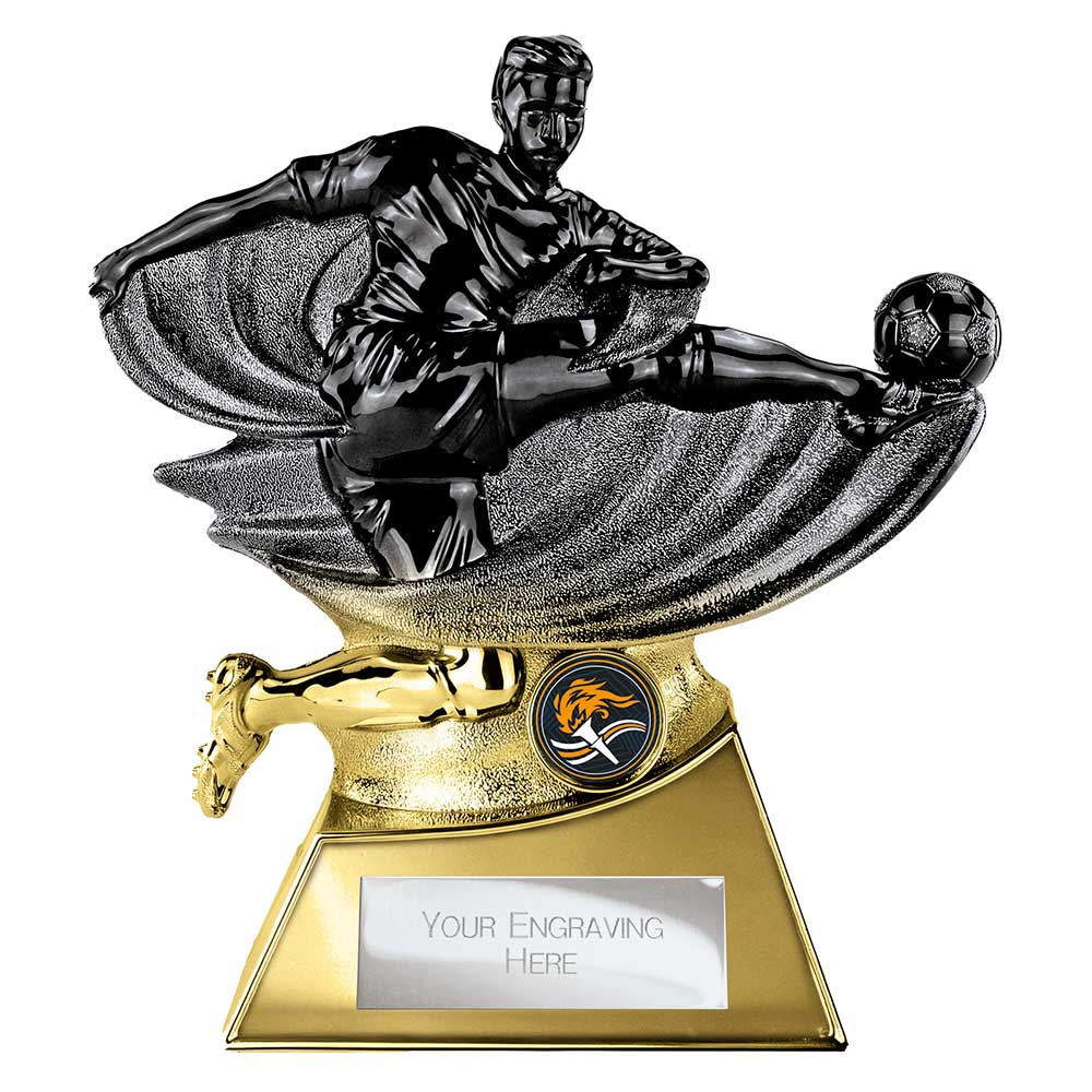 Power Strike Football Trophy (Black & Gold)