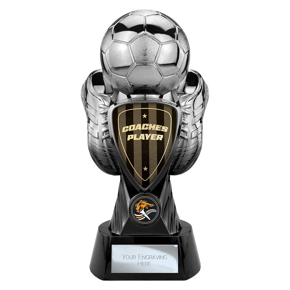 Tournament Football Trophy - Coaches Player (Silver & Black)