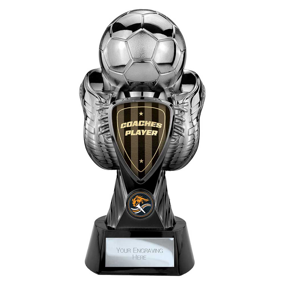 Tournament Football Trophy - Coaches Player (Silver & Black)