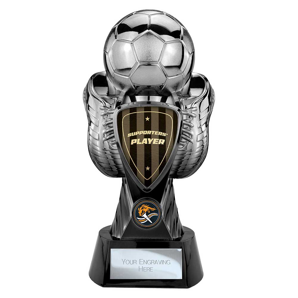 Tournament Football Trophy - Supporters Player (Silver & Black)