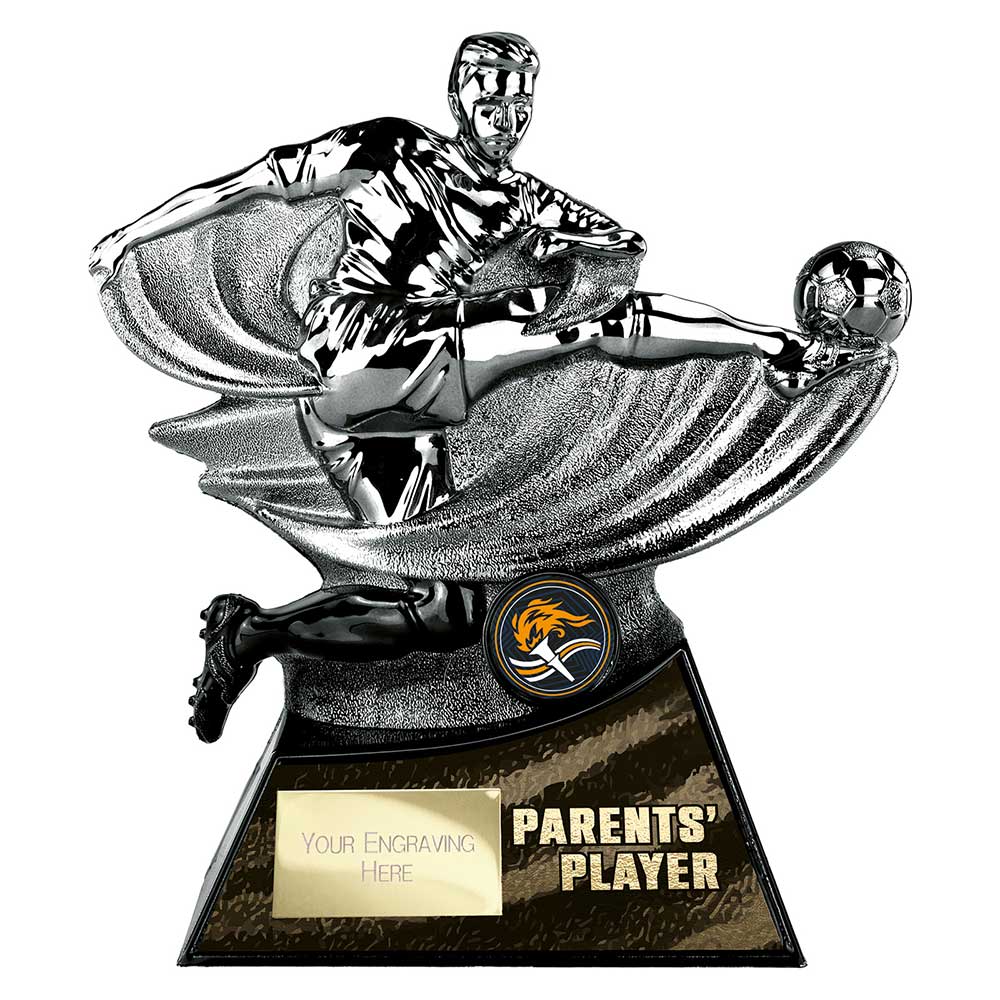 Power Strike Football Trophy - Parents Player (Silver & Black)