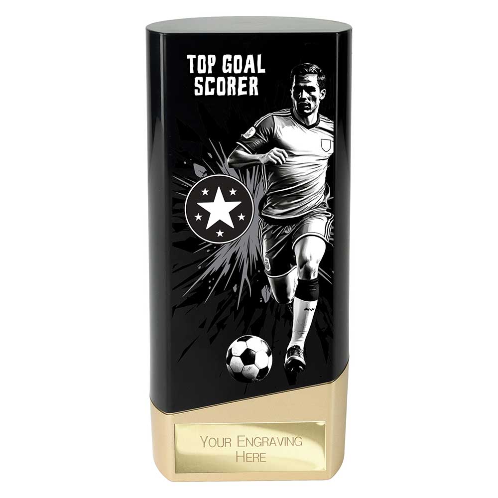 Prime Mens Football Trophy - Top Goal Scorer (Black & Gold)