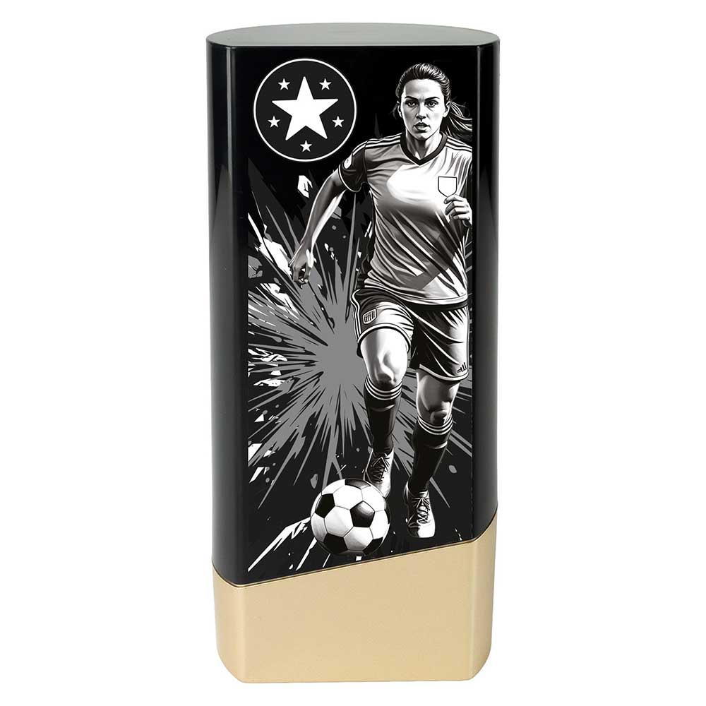 Prime Womens Football Trophy (Black & Gold)