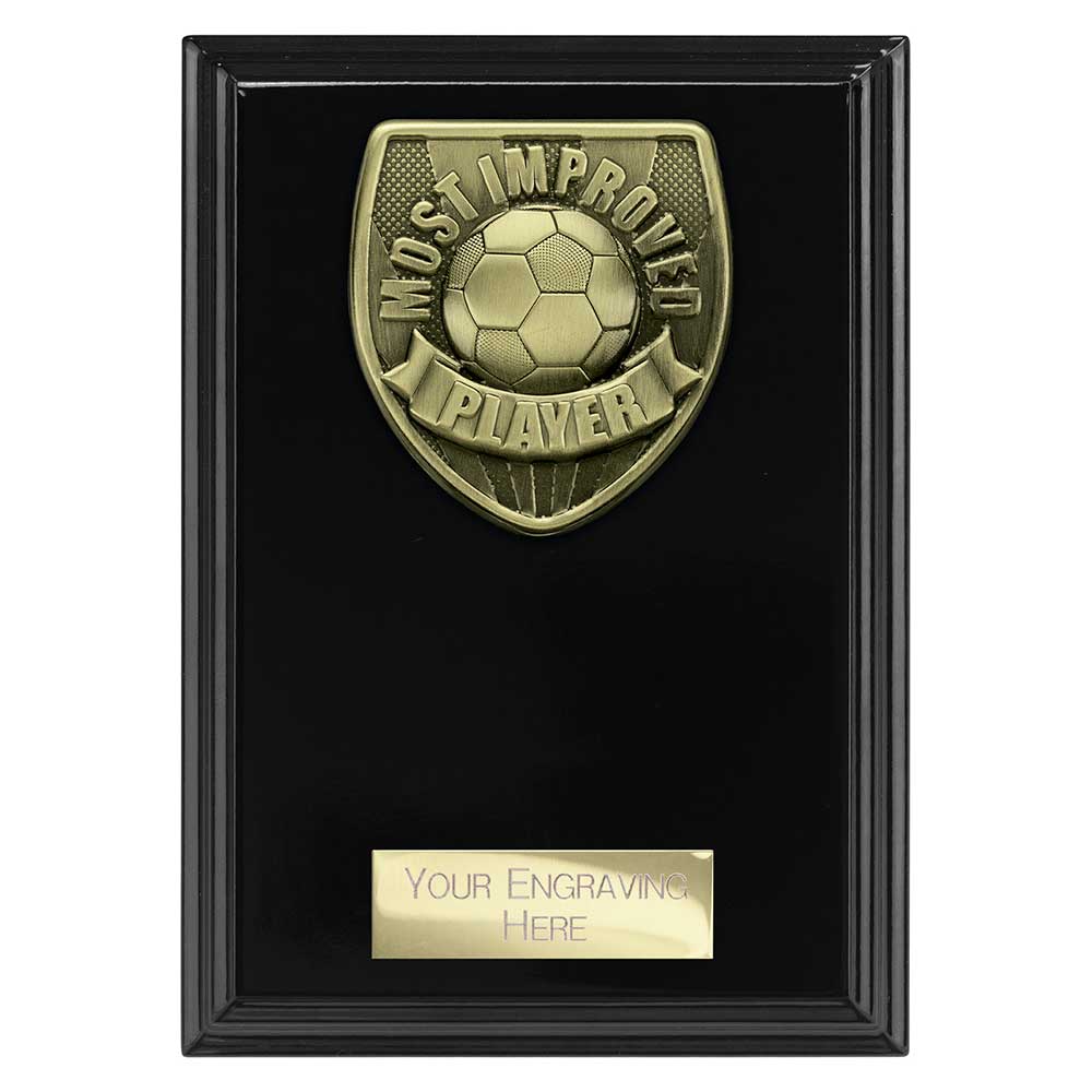 Cobra Football Most Improved Player Plaque Award (Black)