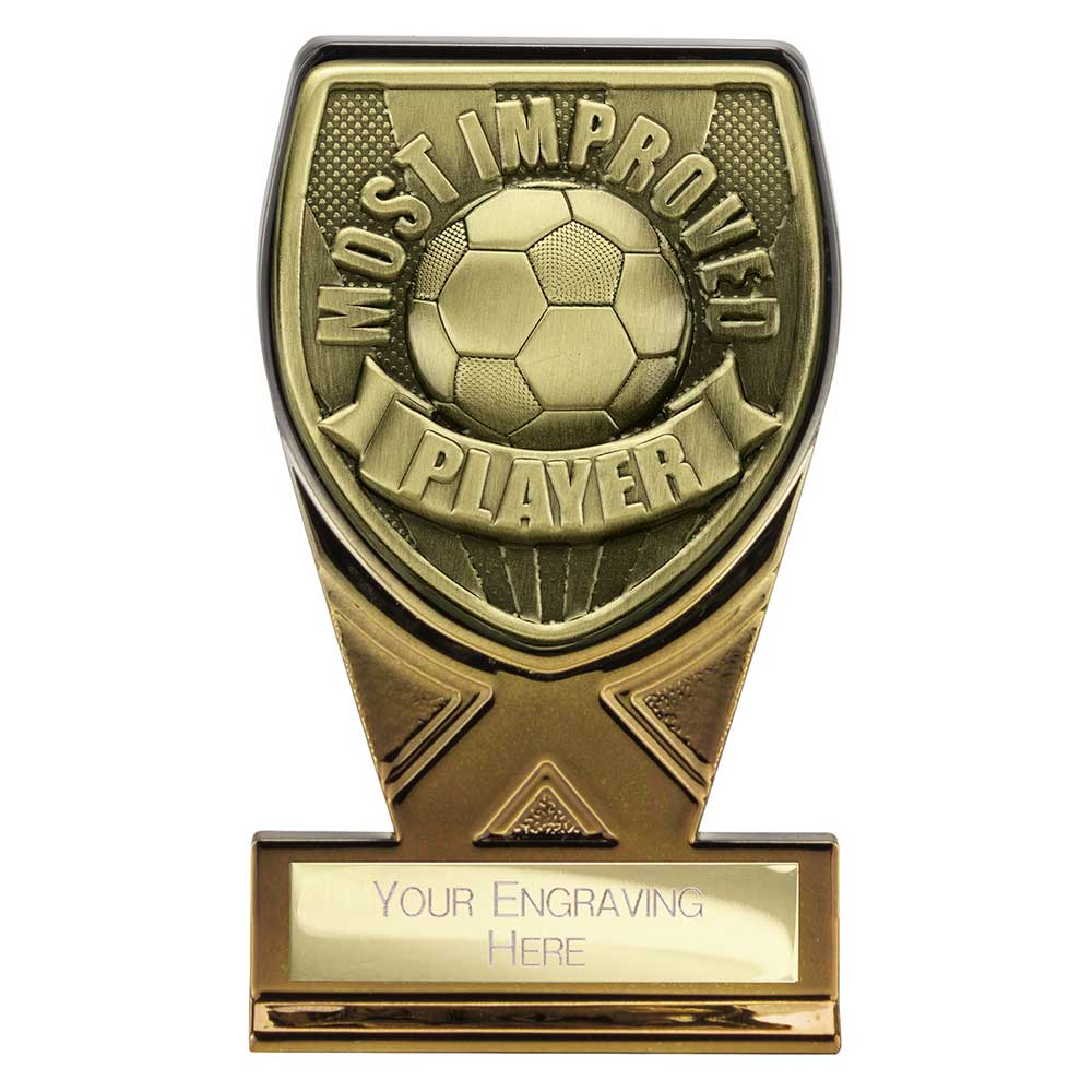 Fusion Cobra Most Improved Player Mini Football Trophy (Black/Gold)