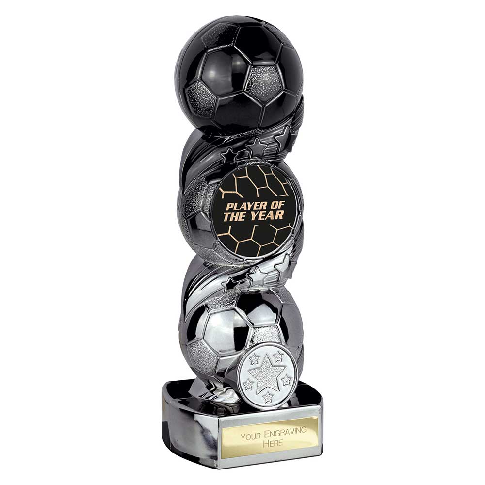 Hat-trick Strike Football Trophy - Player of the Year (Black/Silver)