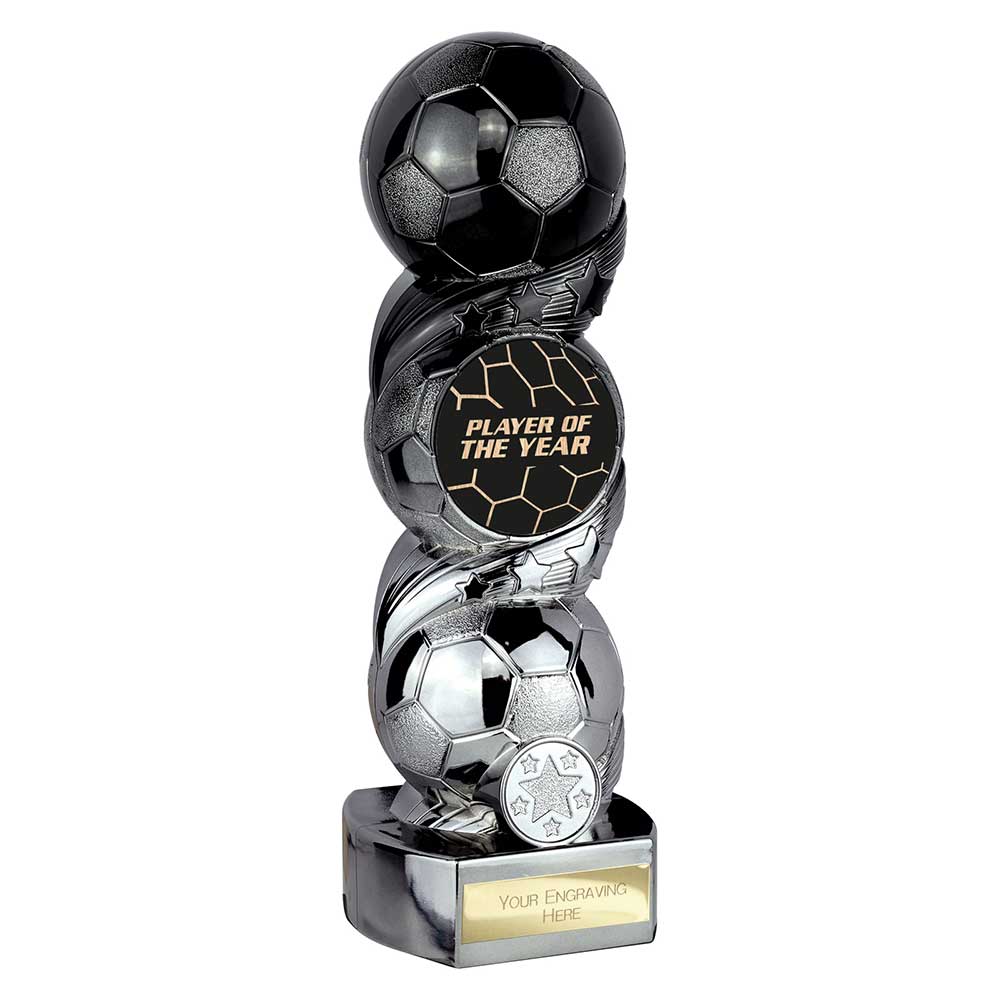 Hat-trick Strike Football Trophy - Player of the Year (Black/Silver)