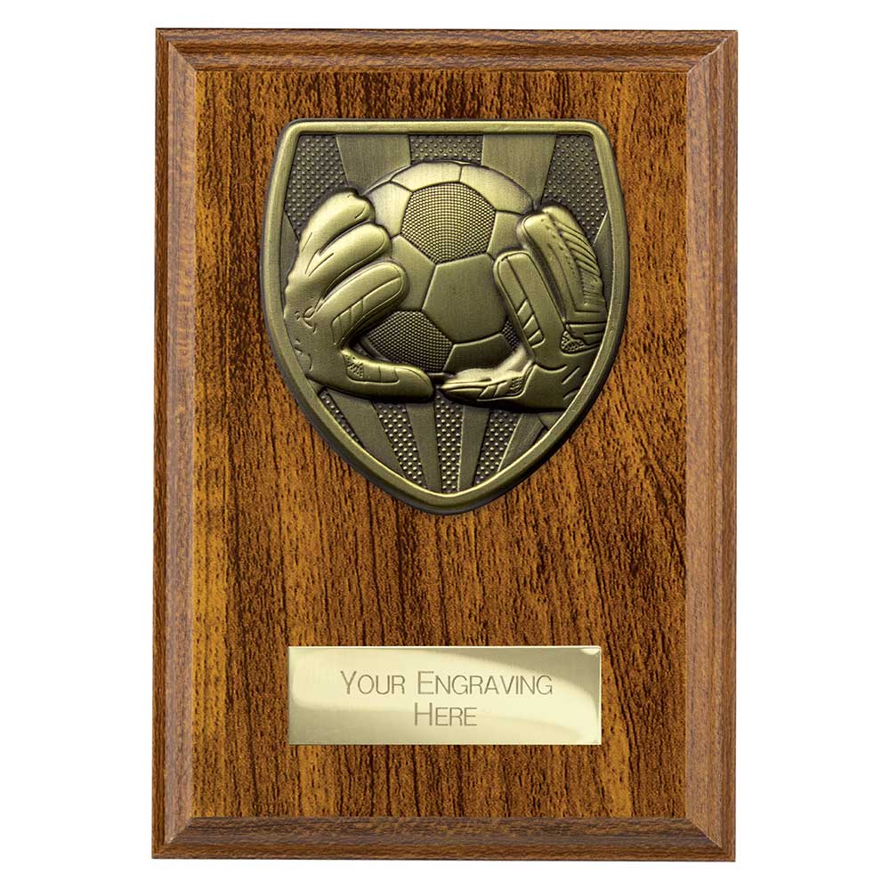 Football Goalkeeper Walnut Plaque Award