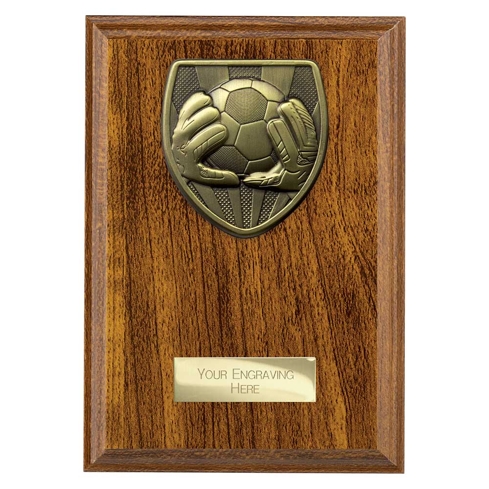 Football Goalkeeper Walnut Plaque Award