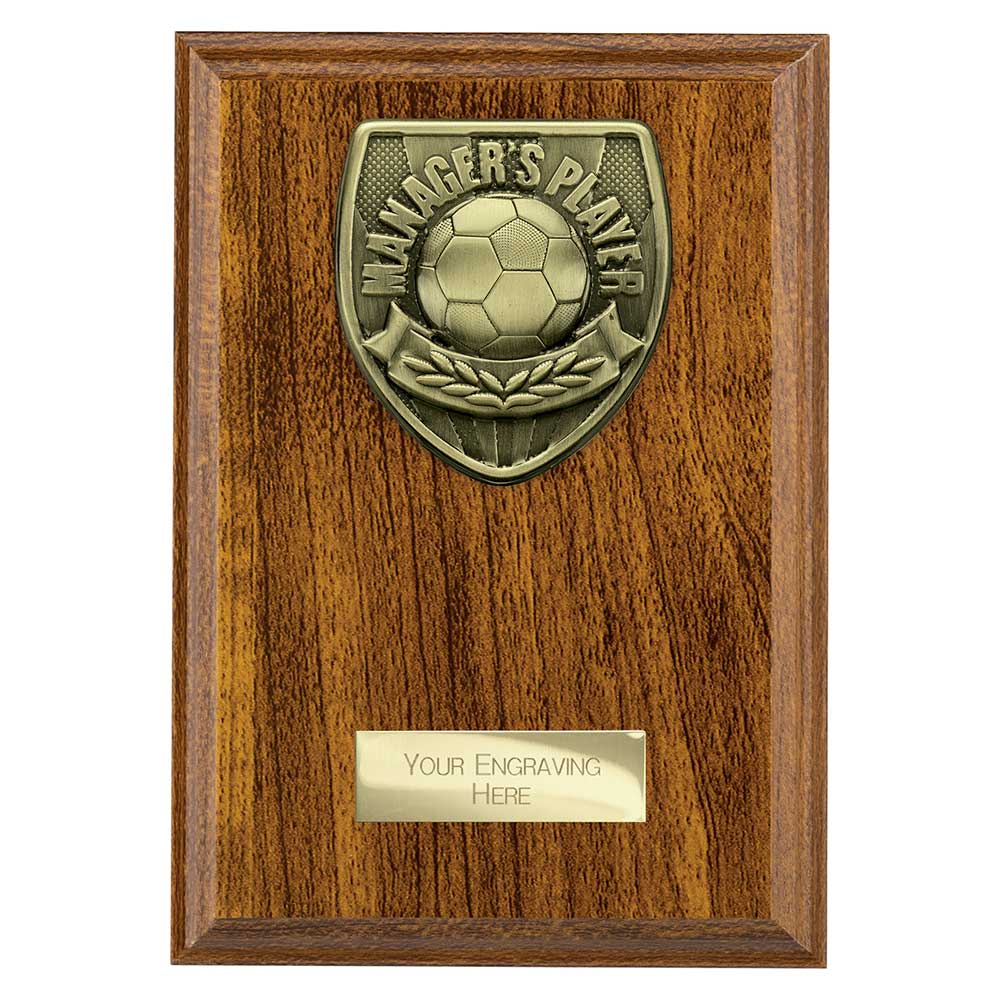 Football Managers Player Walnut Plaque Award