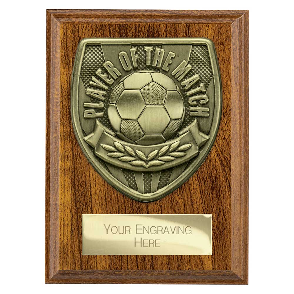 Football Player of the Match Walnut Plaque Award