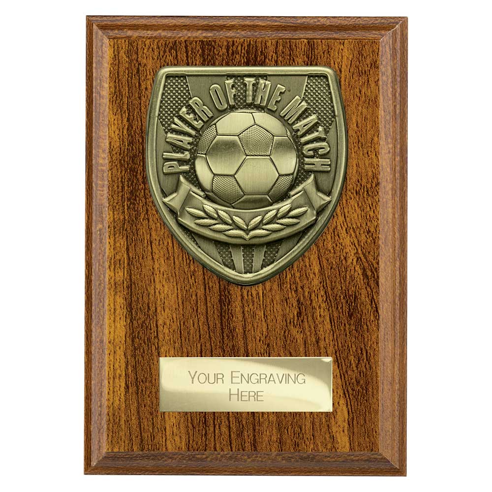 Football Player of the Match Walnut Plaque Award