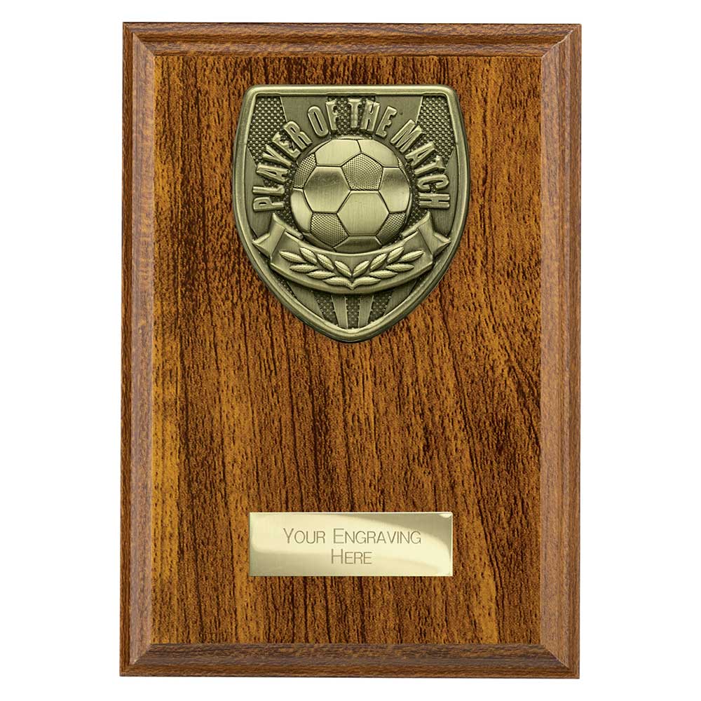 Football Player of the Match Walnut Plaque Award